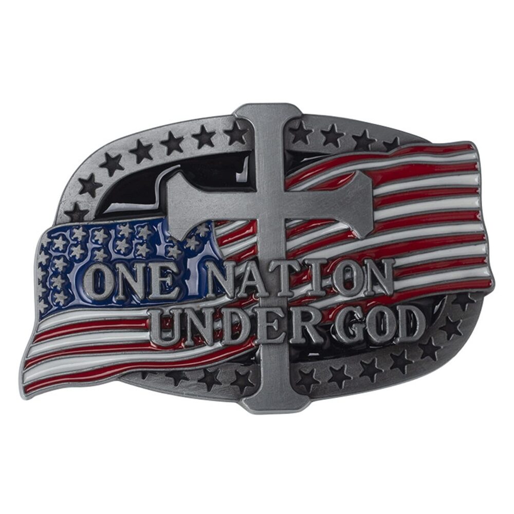 1575 American Flag Cross Western Denim Belt Buckle,4.0 Alloy Smooth 4th of